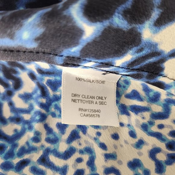 Intermix womens dress sz S silk zipper front high low maxi cross back blue - Picture 9 of 9